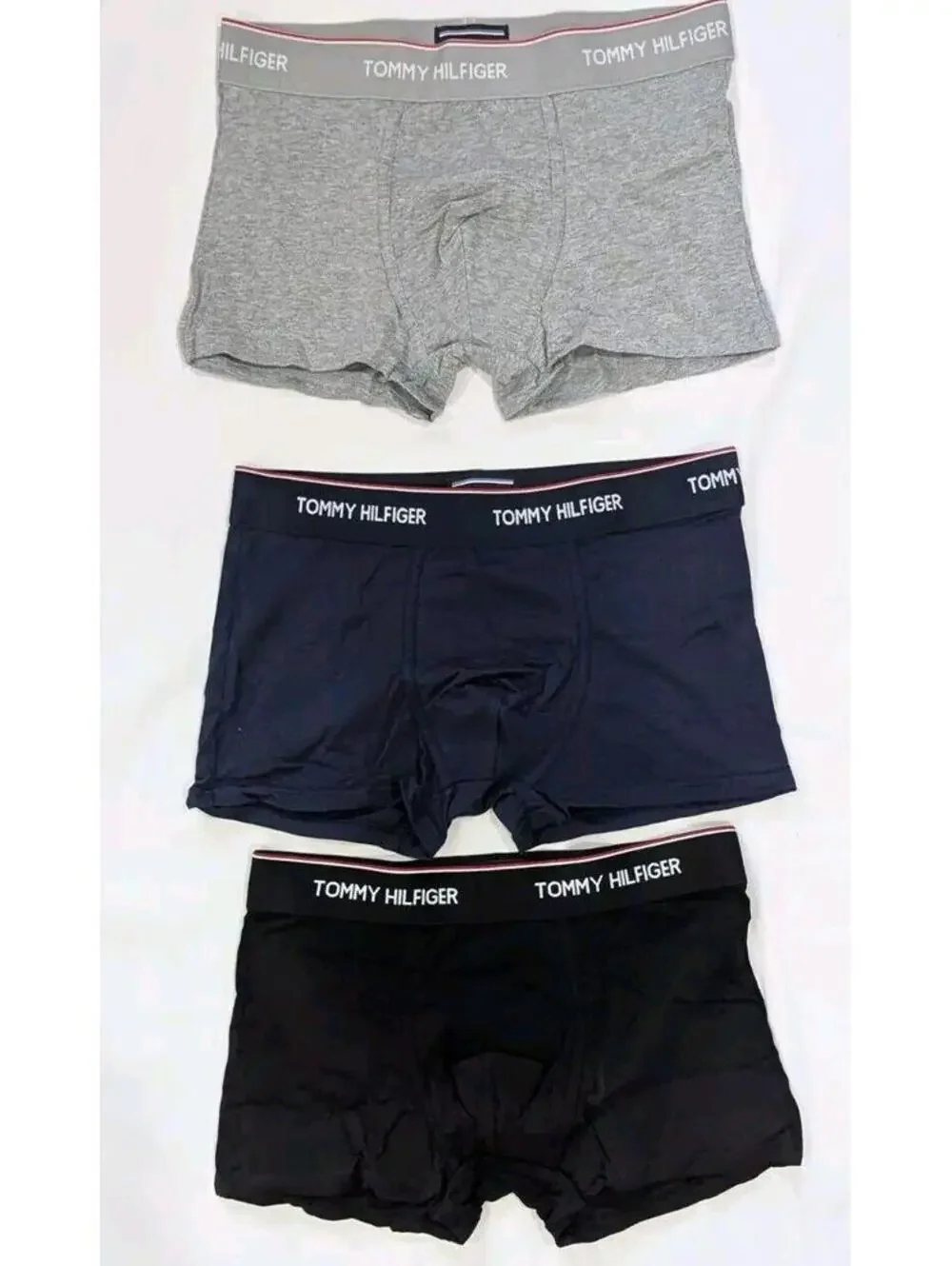 3 Pack TOMMY HILFIGER STRETCH COTTON BOXER BRIEFS MSRP $42 L
